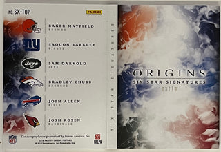 Josh Allen B. Mayfield Saquon Barkley S. Darnold B.Chubb & 2018 Panini Origins Rookie Card