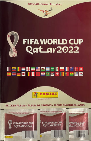2022 FIFA World Cup Qatar Official Sticker Album & 3 Packs