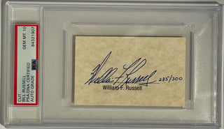 Bill Russell Autographed Full Name Cut Signature PSA Mint 10