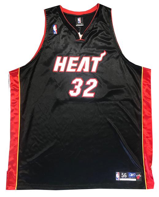 Shaquille O'Neal Autographed Authentic Black Miami Heat Jersey (JSA)