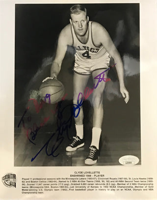Clyde Lovellette Autographed 8x10 Basketball Photo (JSA)