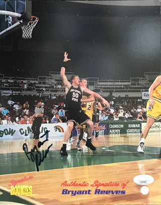 Bryant Reeves Autographed 8x10 Basketball Photo Card (JSA)