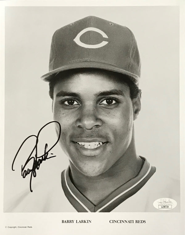 Barry Larkin Autographed 8x10 Baseball Photo (JSA)