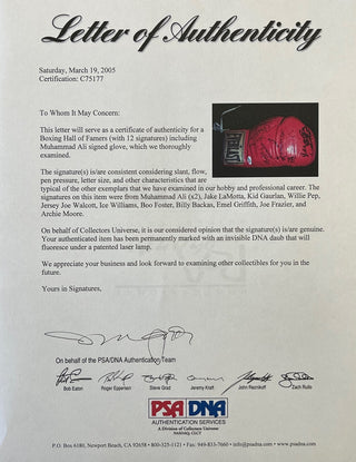 Boxing Hall of Fame Autographed Everlast Boxing Glove (PSA)