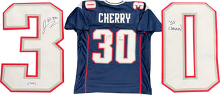 Je'Rod Cherry "3x Champs" Autographed New England Patriots Jersey (PSA)