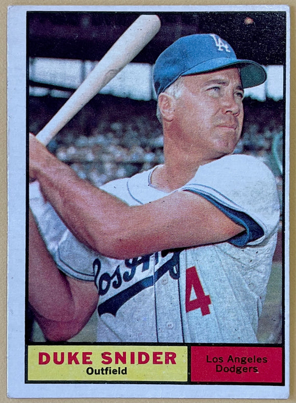 1961 Topps Duke Snider Los Angeles Dodgers Baseball Card #443