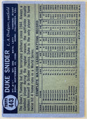 1961 Topps Duke Snider Los Angeles Dodgers Baseball Card #443
