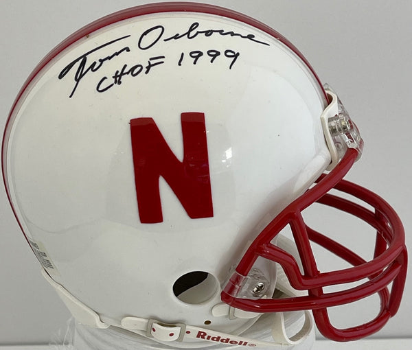 Tom Osborne Autographed Nebraska Cornhuskers Mini Helmet (JSA)