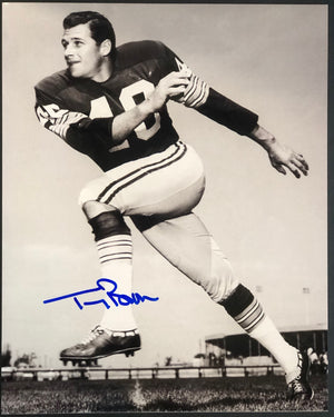 Tom Brown Autographed 8x10 Sepia Tone Football Photo