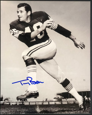 Tom Brown Autographed 8x10 Sepia Tone Football Photo