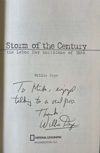 Willie Drye Storm of the Century Autographed Book
