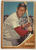 1962 Topps Stan Musial St Louis Cardinals Baseball Card #50