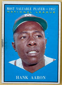 1961 Topps Hank Aaron MVP Baseball Card #484