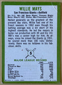 1963 Fleer Willie Mays San Francisco Giants Baseball Card #5