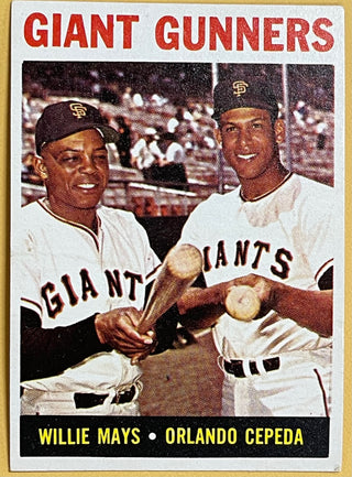 1964 Topps Willie Mays & Orlando Cepeda Giant Gunners Baseball Card #306