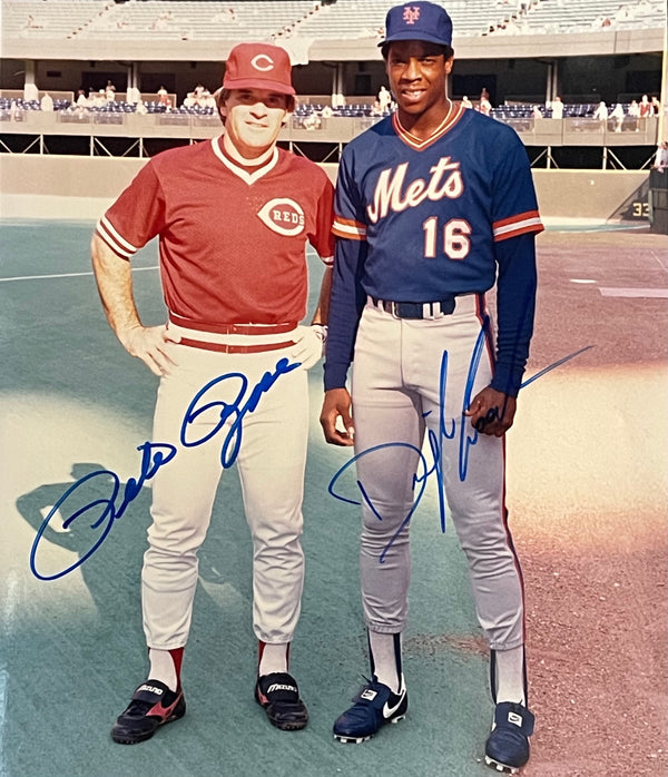 Pete Rose & Dwight Gooden Autographed 8x10 Photo