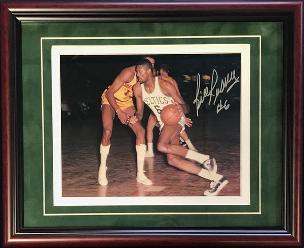 Bill Russell Autographed Framed vs. Wilt Chamberlain 8x10 Color Photo
