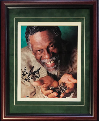 Bill Russell "HOF 74" Autographed Framed 11 Rings 8x10 Photo