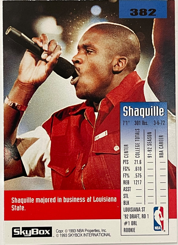 Shaquille O'Neil 1992-93 Skybox Unsigned Rookie Card #382