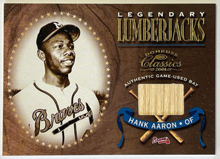 Hank Aaron 2001 Donruss Classic Game Used Bat Card