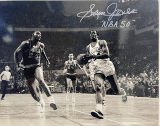 Sam Jones Autographed Basketball 8x10 Photo