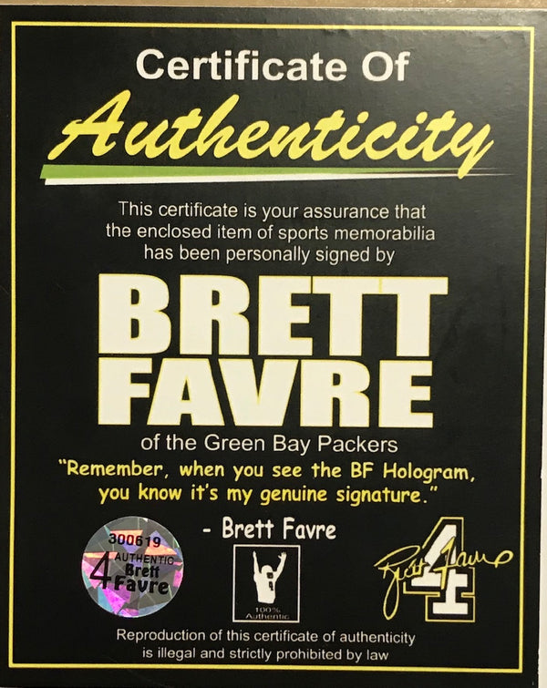Brett Favre Autographed Framed 16x20 Photo