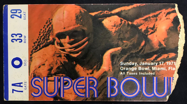Super Bowl V Ticket Stub