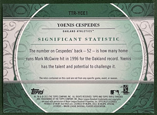 Yoenis Cespedes 2013 Topps Triple Threads jersey Card 7/18