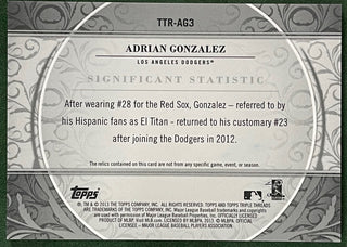 Adrian Gonzalez 2013 Topps Triple Threads jersey Card 19/36