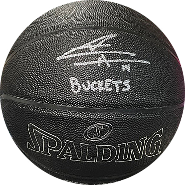 Tyler Herro "Buckets" Autographed Black Indoor/Outdoor Basketball (JSA)