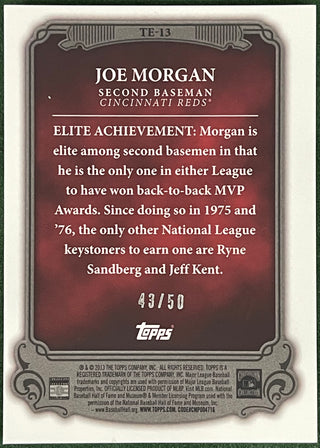 Joe Morgan 2013 Topps The Elite Card 43/50