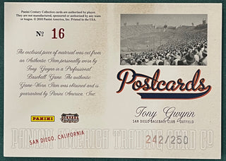 Tony Gwynn 2010 Panini Game Used Jersey Card #242/250