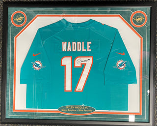 Jaylen Waddle Autographed Framed Miami Dolphins Jersey (Fanatics)