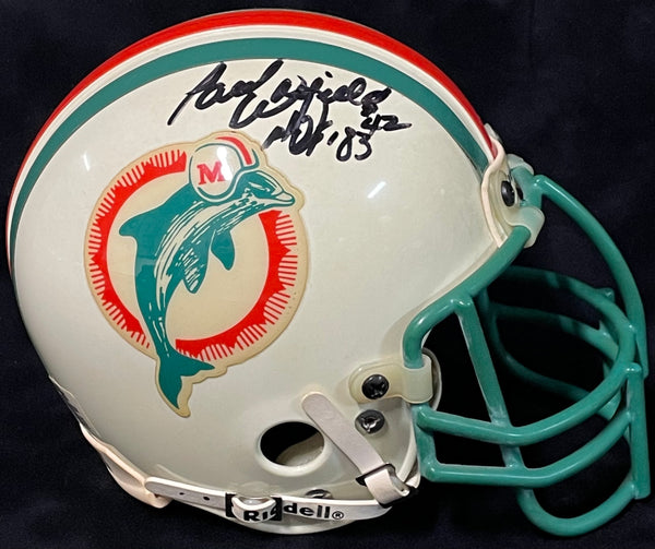 Paul Warfield "HOF 83" Autographed Miami Dolphins Mini Helmet (JSA)