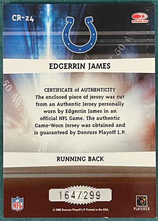 Edgerrin James 2000 Donruss Elite Jersey Card 164/299