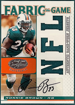 Ronnie Brown 2007 Leaf Certified Materials Autographed Card 4/5