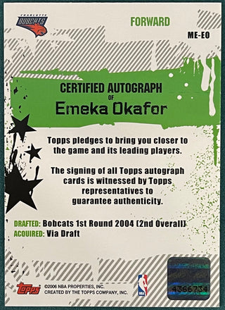 Emeka Okafor 2006 Topps Marks of Excellence Autographed Card