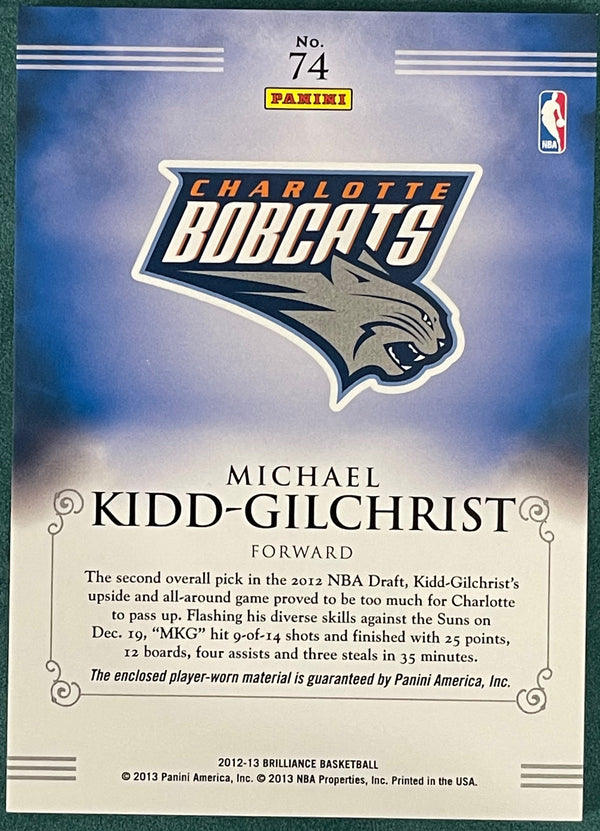 Michael Kidd Gilchrist 2012-13 Panini Brilliance Jersey Card