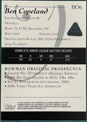 Ben Copeland 2006 Bowman Originals Printing Plate Card