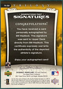 Bill Madlock Autographed 2005 Upper Deck Trilogy Card 188/199