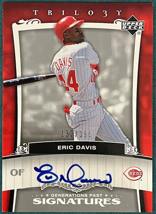 Eric Davis Autographed Cincinnati Reds 8x10 Photo Card