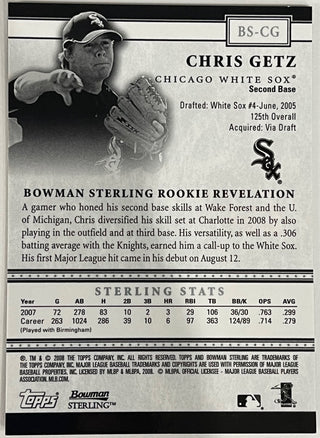 Chris Getz Autographed 2008 Bowman Sterling Card
