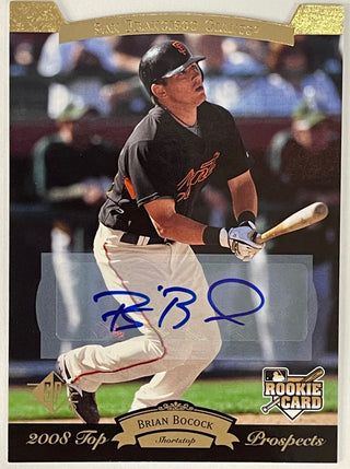 Brian Bocock Autographed 2008 Upper Deck Top Prospects Card
