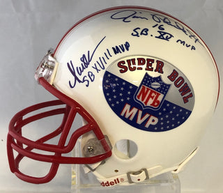 Fred Biletnikoff, Marcus Allen, Jim Plunkett Autographed Mini Helmet (JSA)
