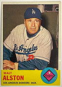 Walt Alston 1963 Topps Baseball Card #154 Los Angeles Dodgers