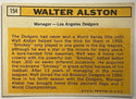 Walt Alston 1963 Topps Baseball Card #154 Los Angeles Dodgers