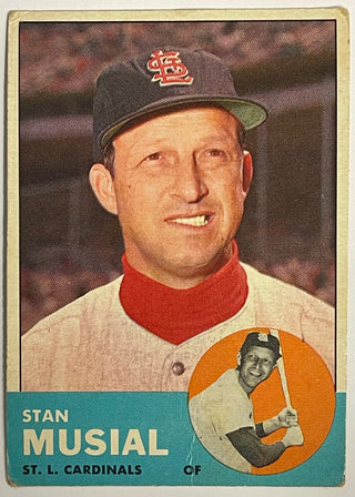 Stan Musial 1963 Topps Baseball Card #250 St Louis Cardinals