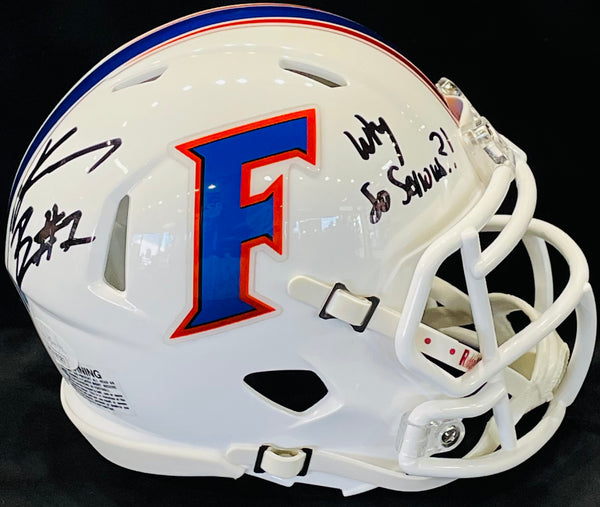 Kadarius Toney "Why So Serious" Autographed Florida Gators Mini Helmet (JSA)