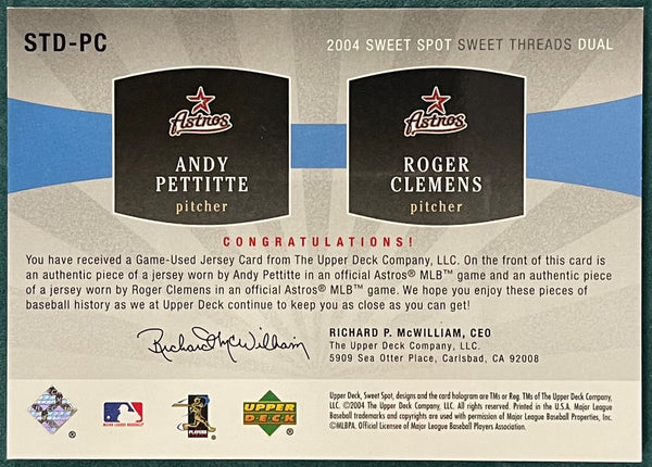 Andy Pettitte Roger Clemens 2004 UDA Sweet Spot Threads Game