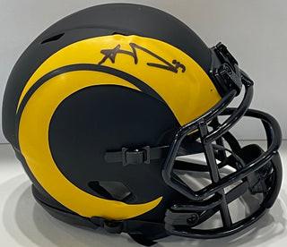 Aaron Donald Autographed Los Angeles Rams Amp Mini Helmet (JSA)